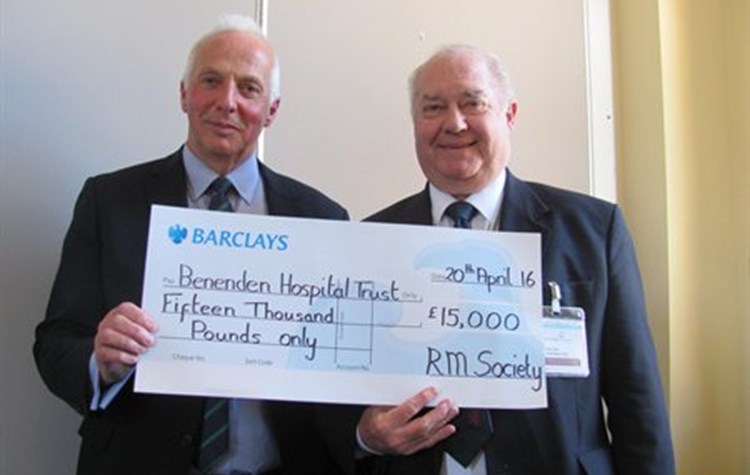 Benenden Hospital presented with cheque