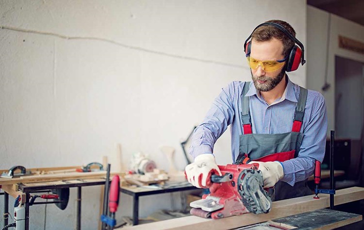 A man working in a sawmill
