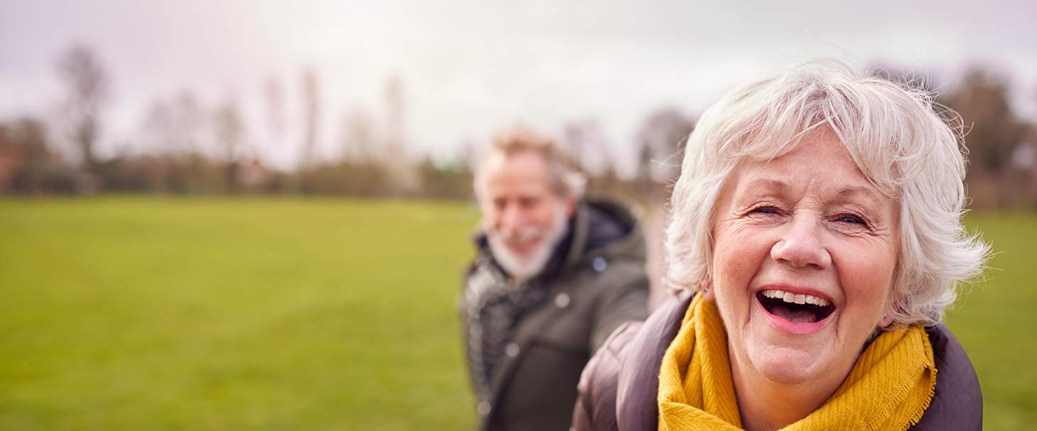 Lady and man smiling