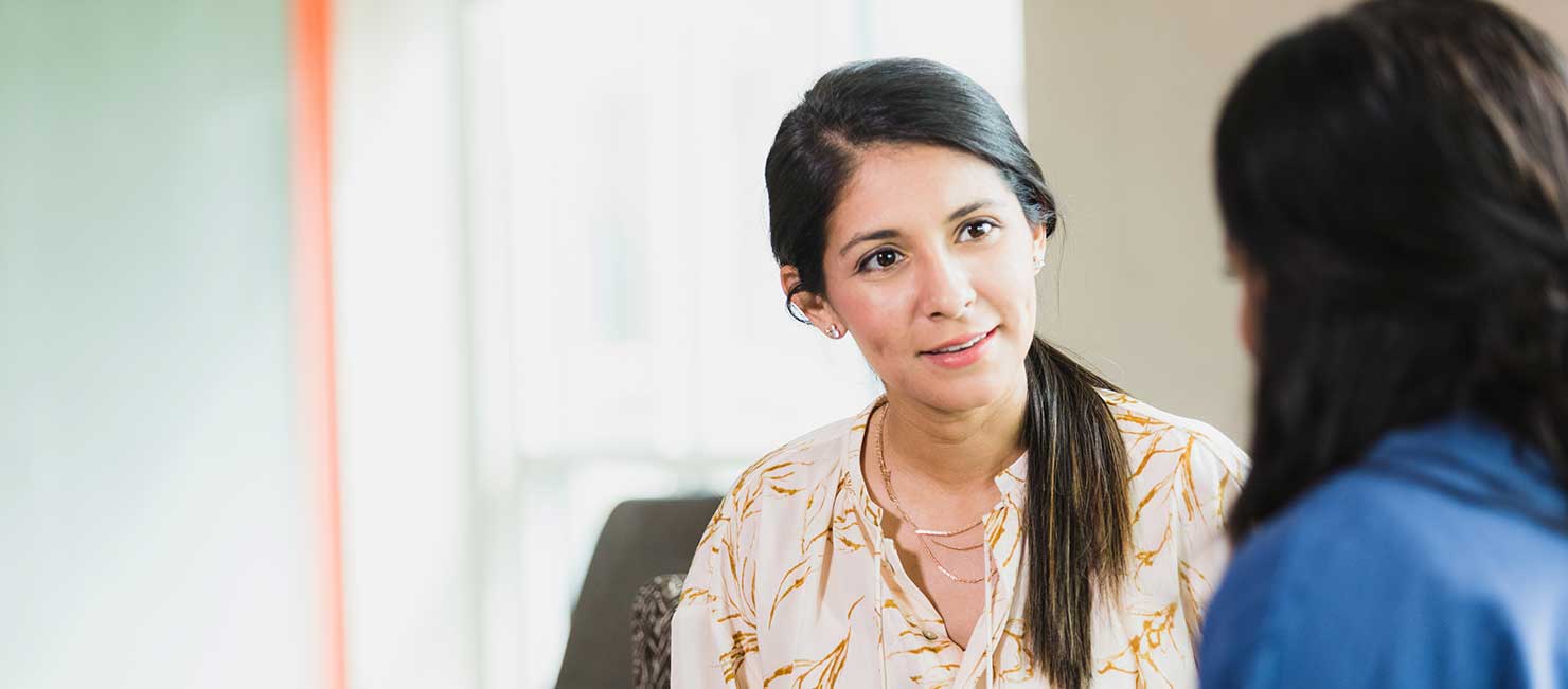 Counsellor talking to client