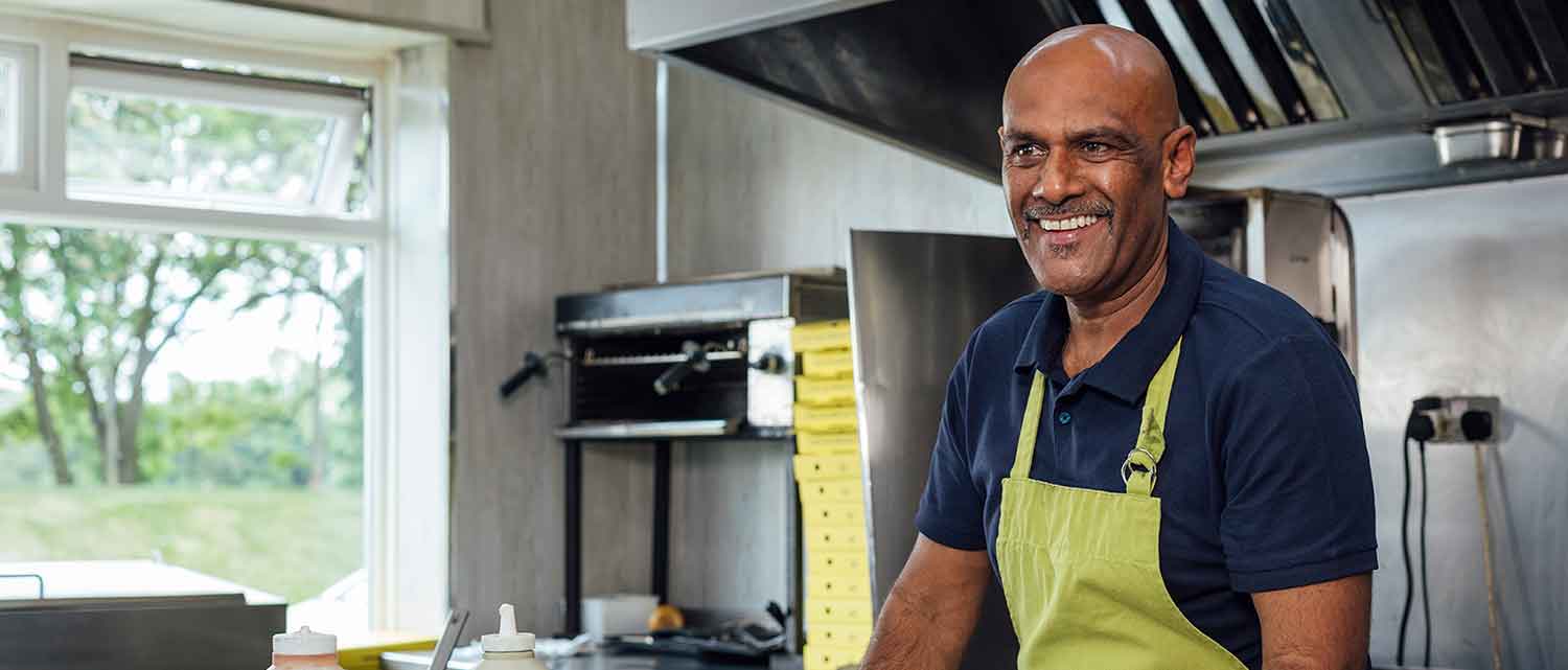 Man cooking in kitchen