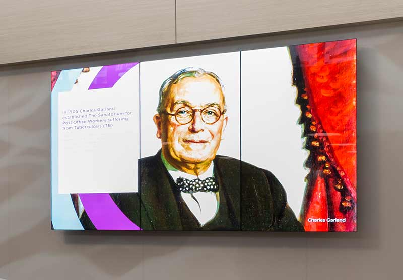 Charles Garland displayed on our Atrium heritage screens