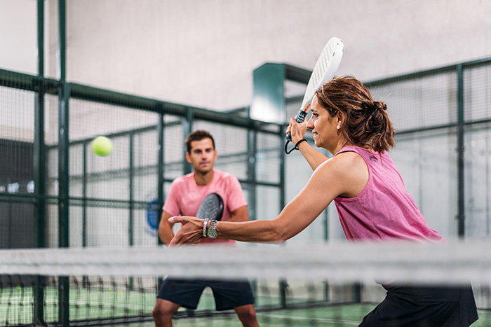 Couple playing padel