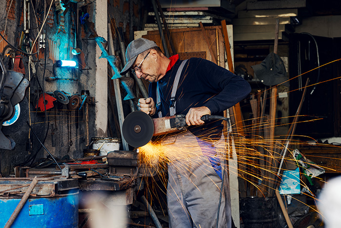 A man working in a workshop