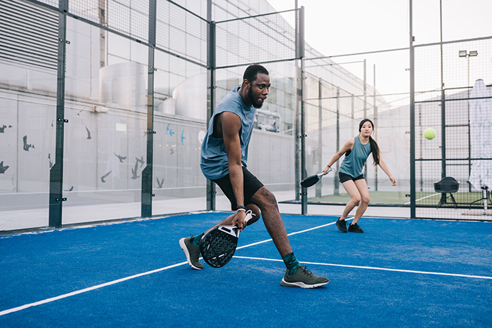 Couple playing padel