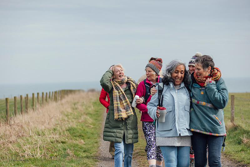 Group of mature women walking