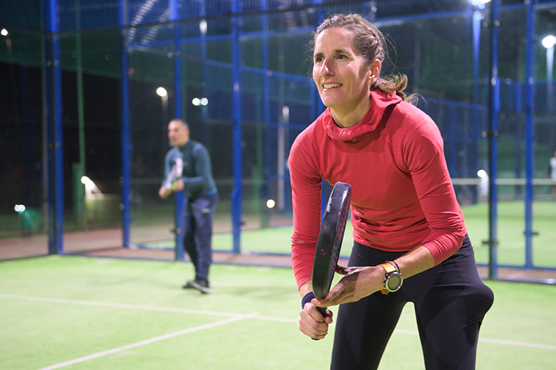 Couple playing padel