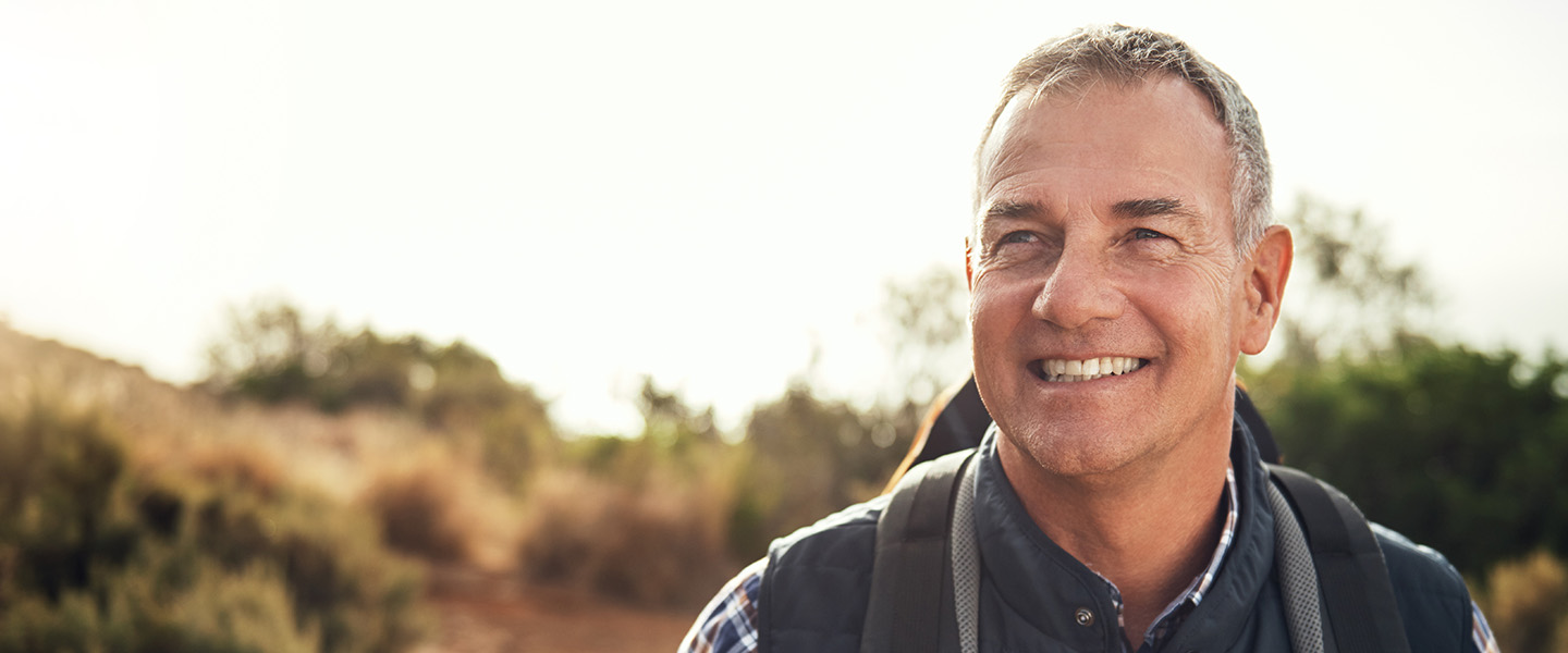 Mature man hiking