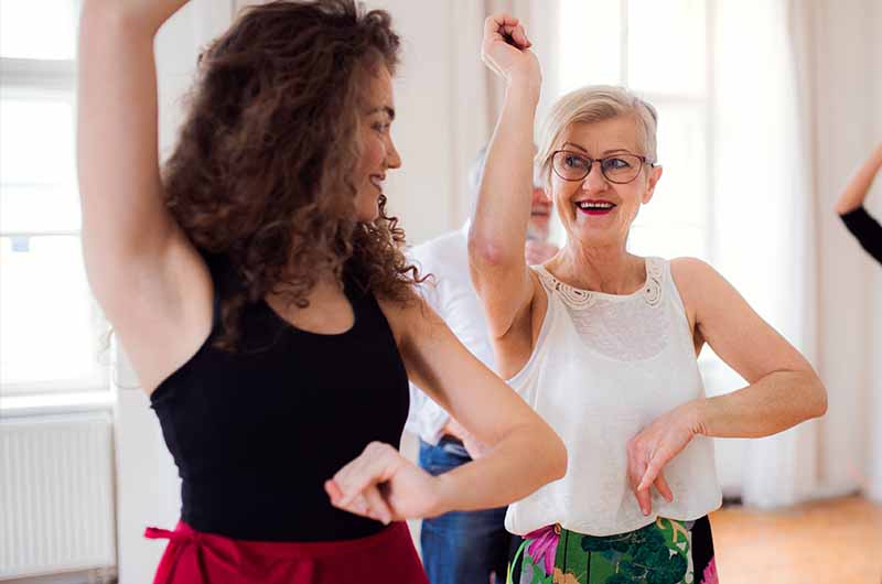 Ladies at a dance class