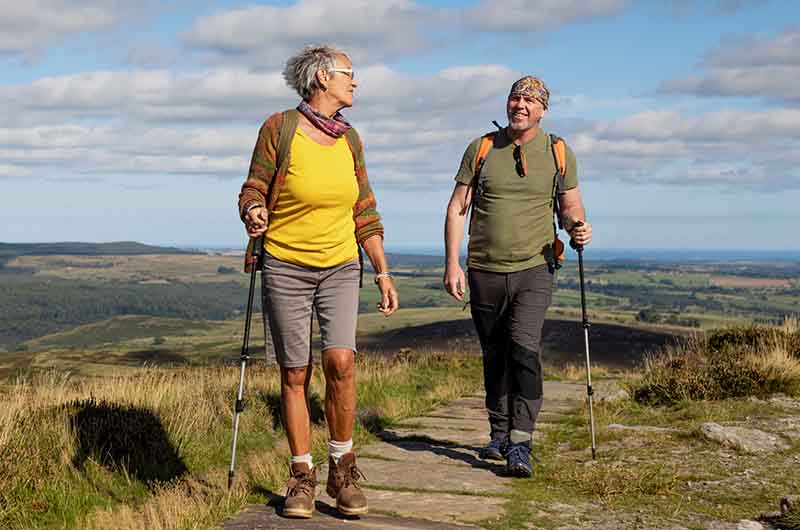Couple hiking in the countryside